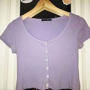 Brandy Melville Cropped Pastel Purple Zelly Top